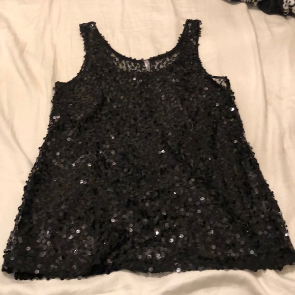 Tops - Hearts and Hips Sequin Sheer Top Size Small
